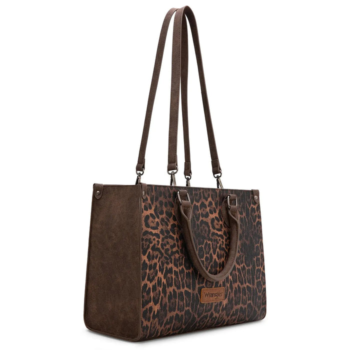 Wrangler Leopard Print Wide Large Tote Montana West