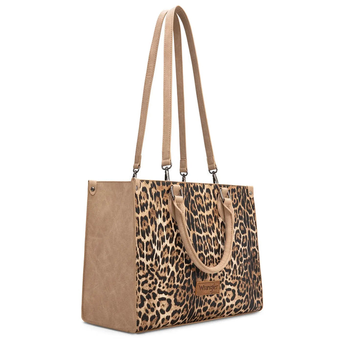 Wrangler Leopard Print Wide Large Tote Montana West