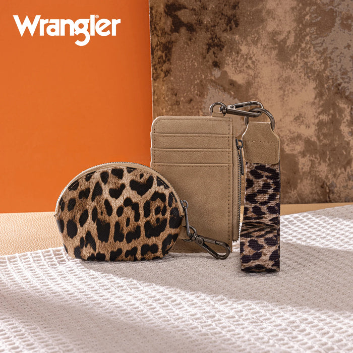 Wrangler Leopard Print Dual Pouch Wristlet