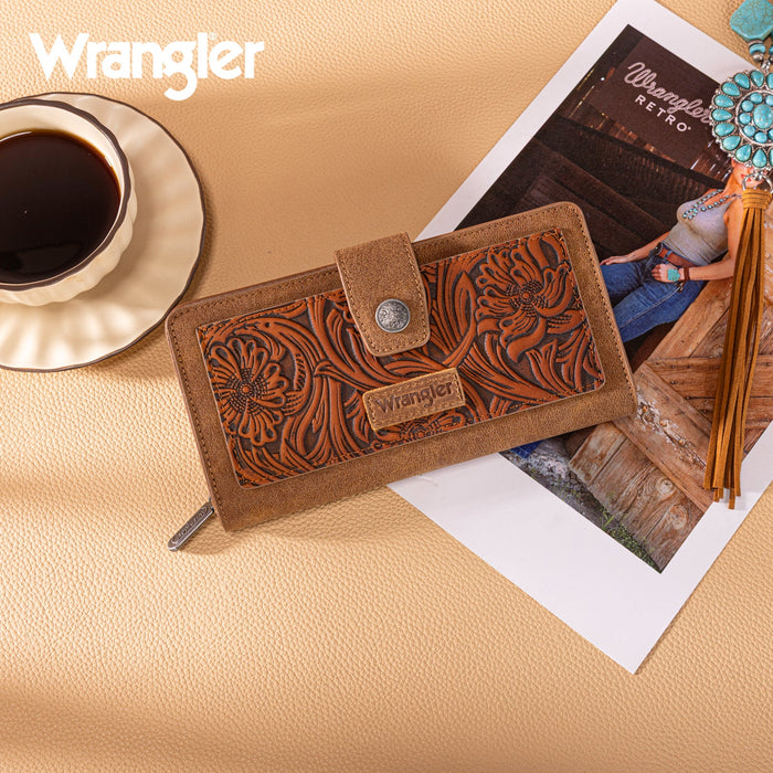 Wrangler Western Floral Tooled Wallet