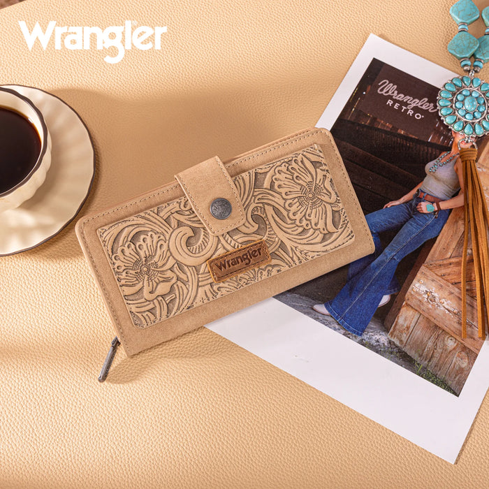 Wrangler Western Floral Tooled Wallet