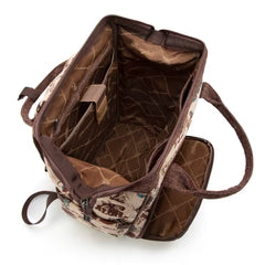 Wrangler Vintage Retro Cowboy Print Backpack - Tan