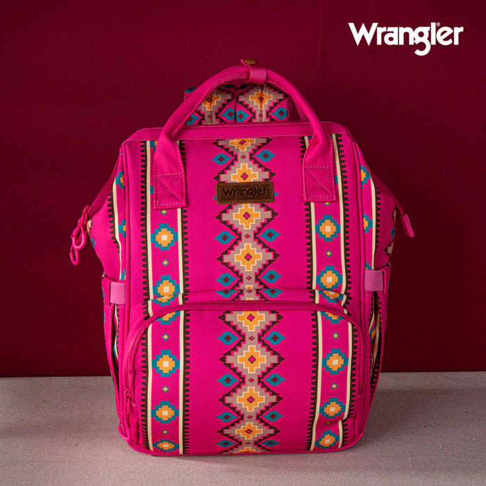 Wrangler Hot Pink Aztec Printed Callie Backpack