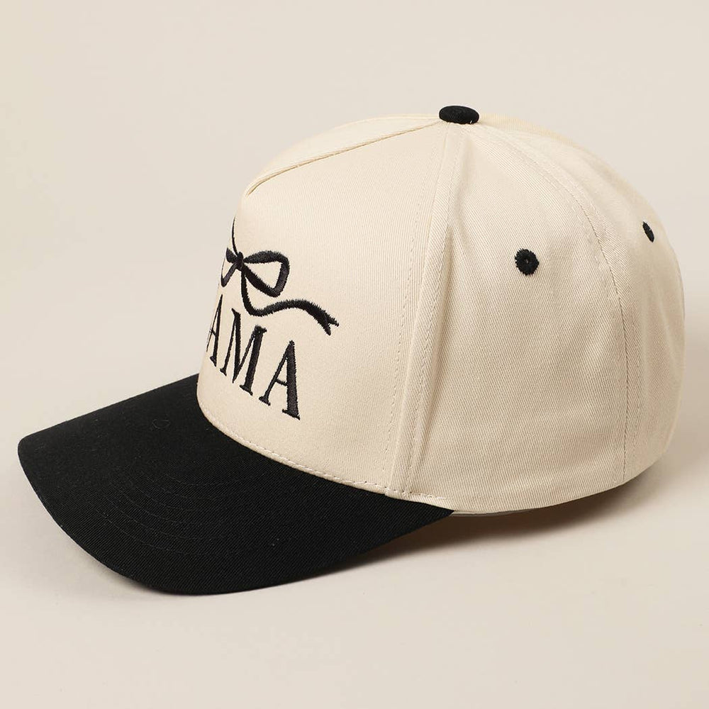 MAMA Ribbon Embroidered Two-Tone Trucker Hat Fashion City