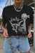 Black Howdy Western Cow Embroidered O Neck T Shirt Dear lover