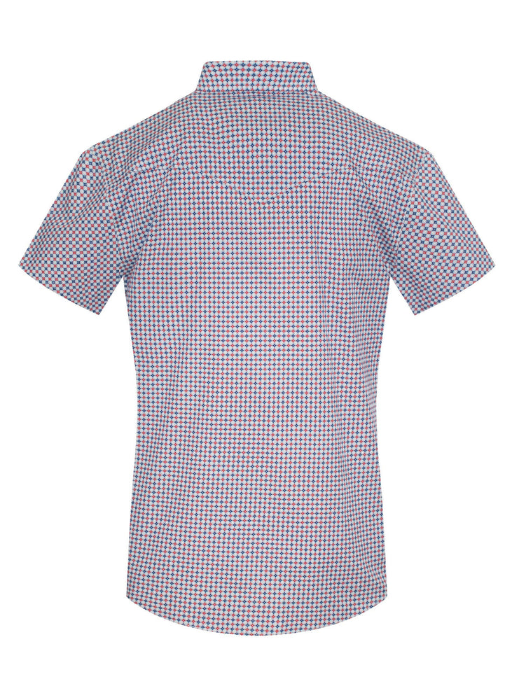 Men's Short Sleeve Pearl Snap Print Shirt-PS100S-1102 Rodeo Clothing
