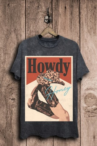 Howdy Honey Graphic Top Lotus Fashion
