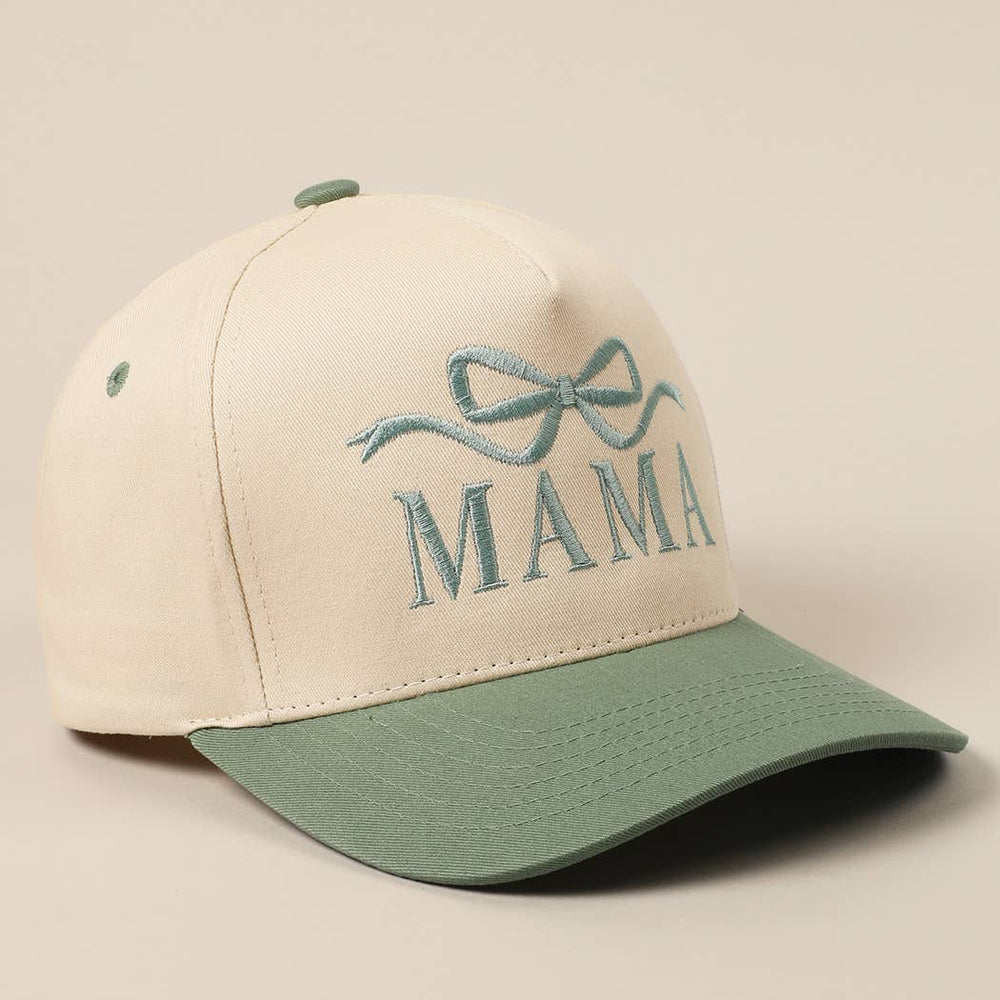 MAMA Ribbon Embroidered Two-Tone Trucker Hat Fashion City