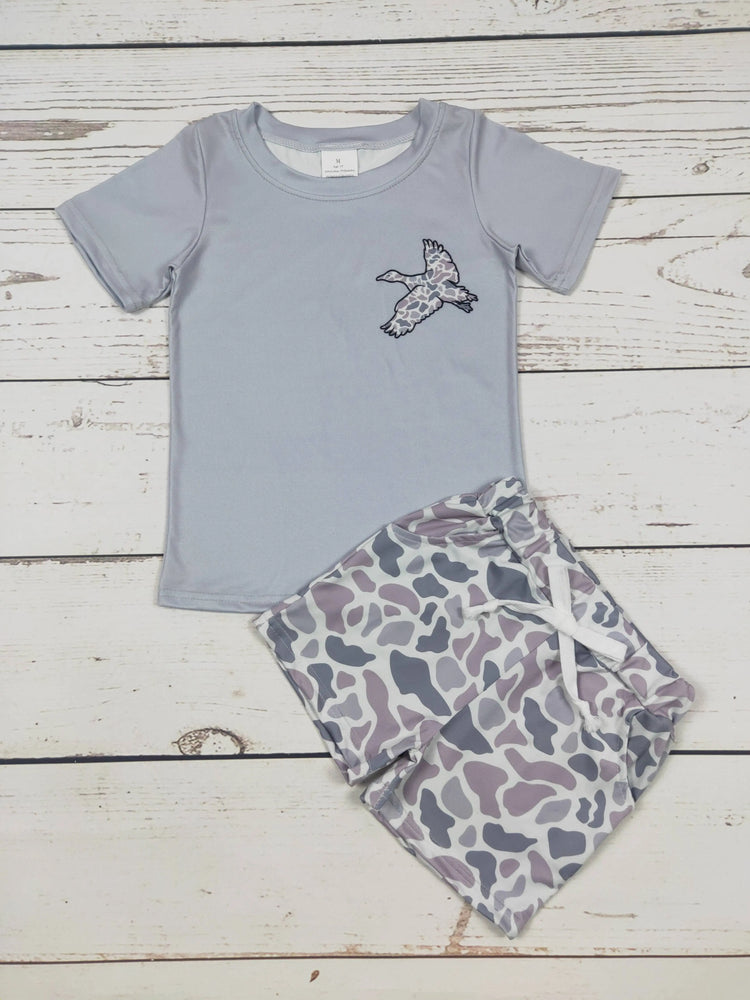 Boys Duck Camouflage Printed Shorts Set sassy kids palace