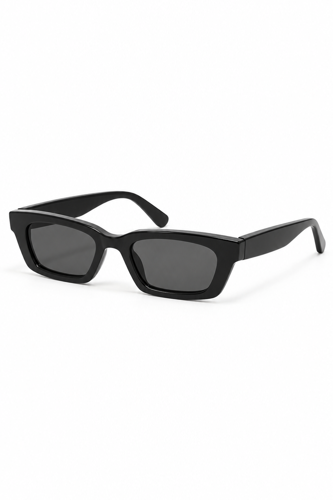 Acetate Rectangle Sunglasses - Black