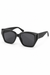 Acetate Square Cateye Sunglasses - Black