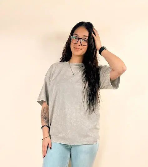 Acid Wash Boyfriend Box Tee - LECCE