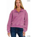 Acid Wash Fleece Half Zip Pullover - LECCE