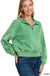 Acid Wash Fleece Half Zip Pullover - LECCE