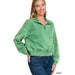 Acid Wash Fleece Half Zip Pullover - LECCE