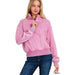 Acid Wash Fleece Half Zip Pullover - LECCE