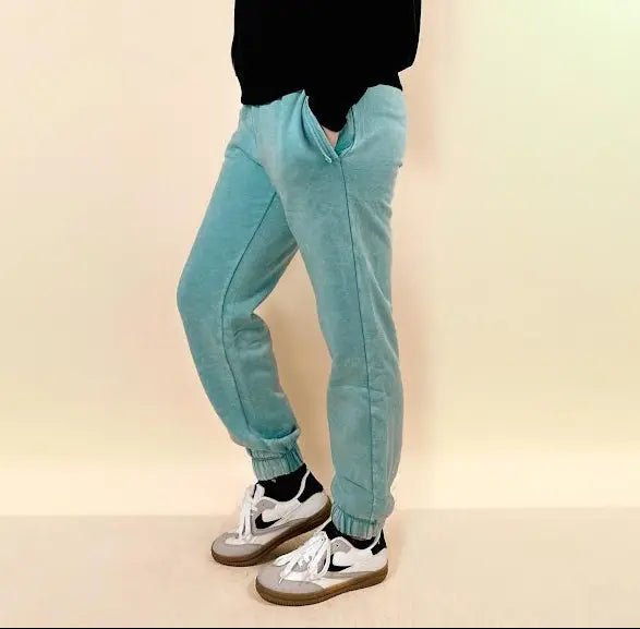 Acid Wash Fleece Joggers With Pockets