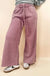 Acid Wash Fleece Palazzo Sweatpants With Pockets - LECCE
