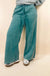 Acid Wash Fleece Palazzo Sweatpants With Pockets - LECCE