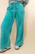 Acid Wash Fleece Palazzo Sweatpants With Pockets - LECCE