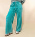 Acid Wash Fleece Palazzo Sweatpants With Pockets - LECCE