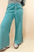 Acid Wash Fleece Palazzo Sweatpants With Pockets - LECCE