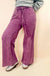 Acid Wash Fleece Palazzo Sweatpants With Pockets - LECCE