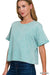 Acid Wash Roll - Short Sleeve Crop Top - LECCE