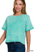 Acid Wash Roll - Short Sleeve Crop Top - LECCE