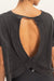 Acid Washed Cross Detail Open Back Top - LECCE