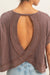 Acid Washed Cross Detail Open Back Top - LECCE