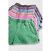 Acid Washed Elastic Waistband Dolphin Shorts - LECCE