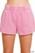 Acid Washed Elastic Waistband Dolphin Shorts - LECCE