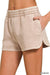 Acid Washed Elastic Waistband Dolphin Shorts - LECCE