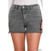 Acid Washed Frayed Cutoff Hem Shorts - LECCE