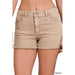 Acid Washed Frayed Cutoff Hem Shorts - LECCE