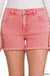 Acid Washed Frayed Cutoff Hem Shorts - LECCE