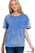 Acid Washed Round Neck T-shirt - LECCE