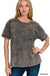 Acid Washed Round Neck T-shirt - LECCE