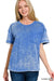 Acid Washed Round Neck T-shirts - LECCE