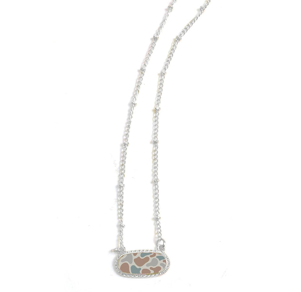 Silver Camo Necklace The Front Porch Label