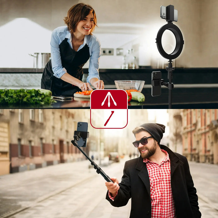 LivePro Multi-Media Station - 8 in LED Ring Light, Du