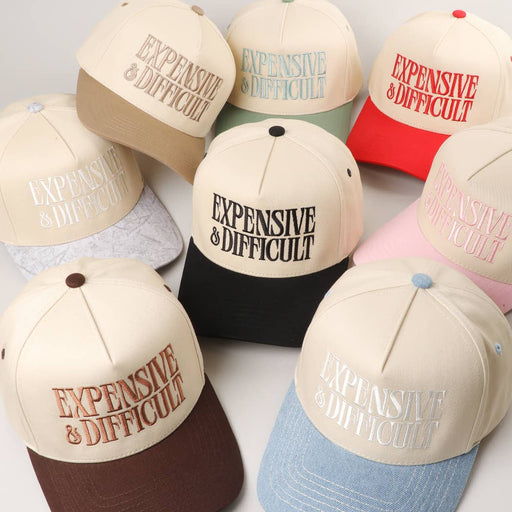 EXPENSIVE and DIFFICULT Embroidered Trucker Hat Fashion City