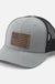 American Flag Hat | Leather Patch Trucker Hat - LECCE