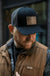 American Flag Hat | Leather Patch Trucker Hat - LECCE