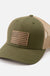 American Flag Hat | Leather Patch Trucker Hat - LECCE