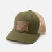 American Flag Hat | Leather Patch Trucker Hat - LECCE