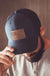 American Flag Hat | Leather Patch Trucker Hat - LECCE