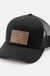 American Flag Hat | Leather Patch Trucker Hat - LECCE