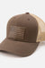 American Flag Hat | Leather Patch Trucker Hat - LECCE